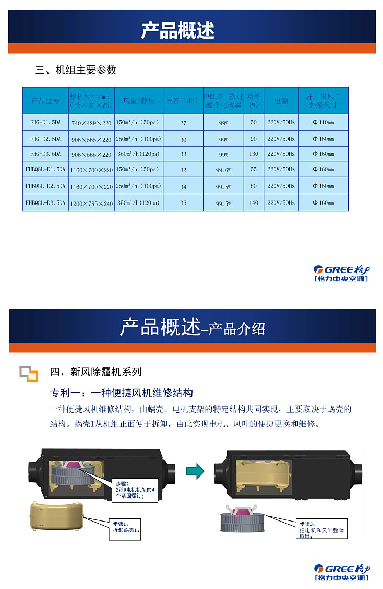 格力清享系列新风机除霾机150风量